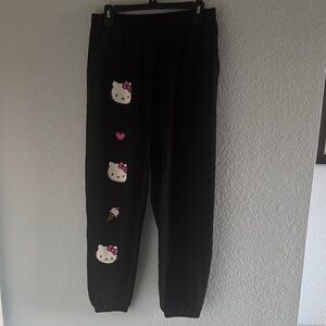 Hello Kitty/Shein Black and Pink Sweatpants